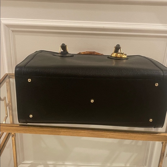 Gucci Diana Black Leather Bamboo Tote Bag - Picture 7 of 17